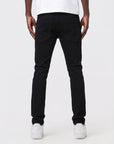 JET BLACK SKINNY JEAN WITH STUDDED BACKED RIPS