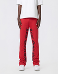 Red Lost Generation Embroidered Stacked Sweats