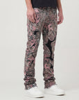 RED CAMO OVERLAY PATCH STACKED JEAN