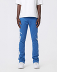 Cobalt Blue & White Lost Generation Embroidered Stacked Sweats