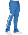 Cobalt Blue & White Lost Generation Embroidered Stacked Sweats