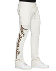 Ivory & Brown Lost Generation Embroidered Stacked Sweats