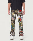 CAMO STACKED FIT JEAN WITH PATCHES