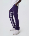 Aubergine & White Lost Generation Stacked Sweats