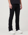 Men's Stacked Fit Jet Black Color Jeans