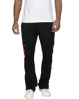 Black & Red Lost Generation Embroidered Stacked Sweats