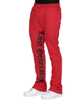 Red Lost Generation Embroidered Stacked Sweats