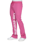Pink Lost Generation Printed Stacked Sweats