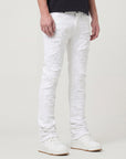 Men's Stacked Fit White Color Jeans