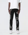 JET BLACK SKINNY JEAN WITH TWEED PATCHES