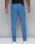 Cobalt Blue Stacked Jeans with Diagonal cut & sew