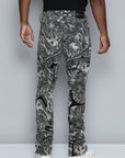 GREY CAMO OVERLAY PATCH STACKED JEAN