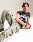 Vintage Wash Relaxed Fit Denim Cargo