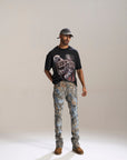 DESERT SUN CAMO ALL OVER PATCHWORK STACKED JEAN