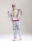 Waimea Blue Floral Jeans (M8032)