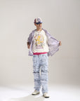 Waimea Blue Floral Jeans (M8032)
