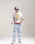 Waimea Blue Floral Jeans (M8032)