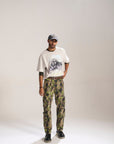 OLIVE CAMO BAGGY FIT JEAN WITH CARGO POCKETS