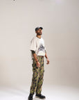 OLIVE CAMO BAGGY FIT JEAN WITH CARGO POCKETS