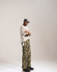 OLIVE CAMO BAGGY FIT JEAN WITH CARGO POCKETS