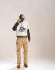 KHAKI DYED WASH BAGGY FIT WITH CARGO POCKETS