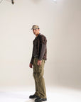 OLIVE BAGGY FIT JEAN WITH LOADED CARGO POCKETS