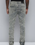 Men's Stacked Fit Antique Bleach Color Jeans