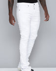 Men's Stacked Fit White Color Jeans