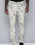 Men's Stacked Fit Bone Camo Color Jeans