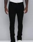 Men's Stacked Fit Jet Black Color Jeans