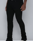 Men's Stacked Fit Jet Black Color Jeans