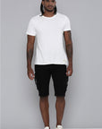 Men's Skinny Fit Jet Black Color Shorts