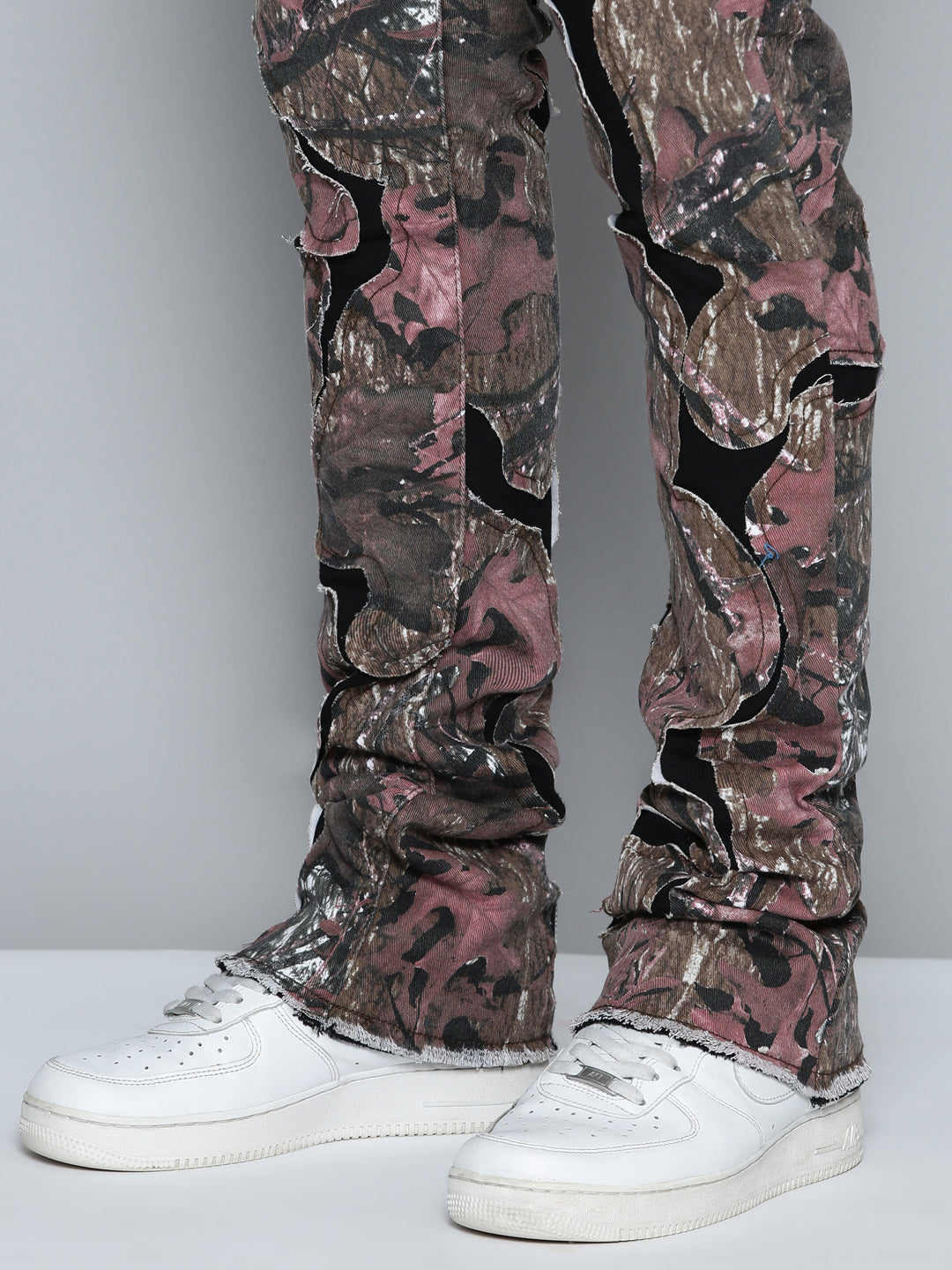 RED CAMO OVERLAY PATCH STACKED JEAN