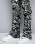 GREY CAMO OVERLAY PATCH STACKED JEAN