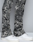 GREY CAMO OVERLAY PATCH STACKED JEAN