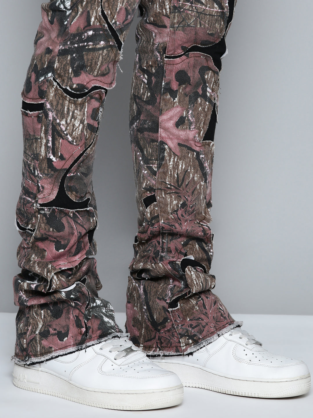 RED CAMO OVERLAY PATCH STACKED JEAN