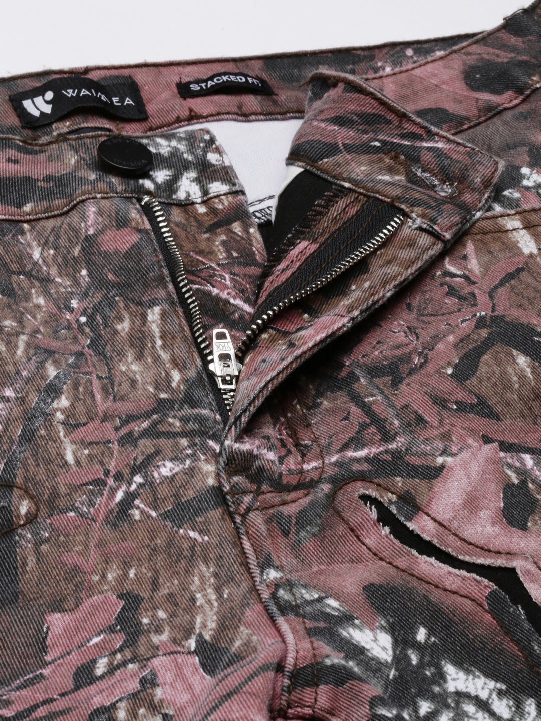 RED CAMO OVERLAY PATCH STACKED JEAN
