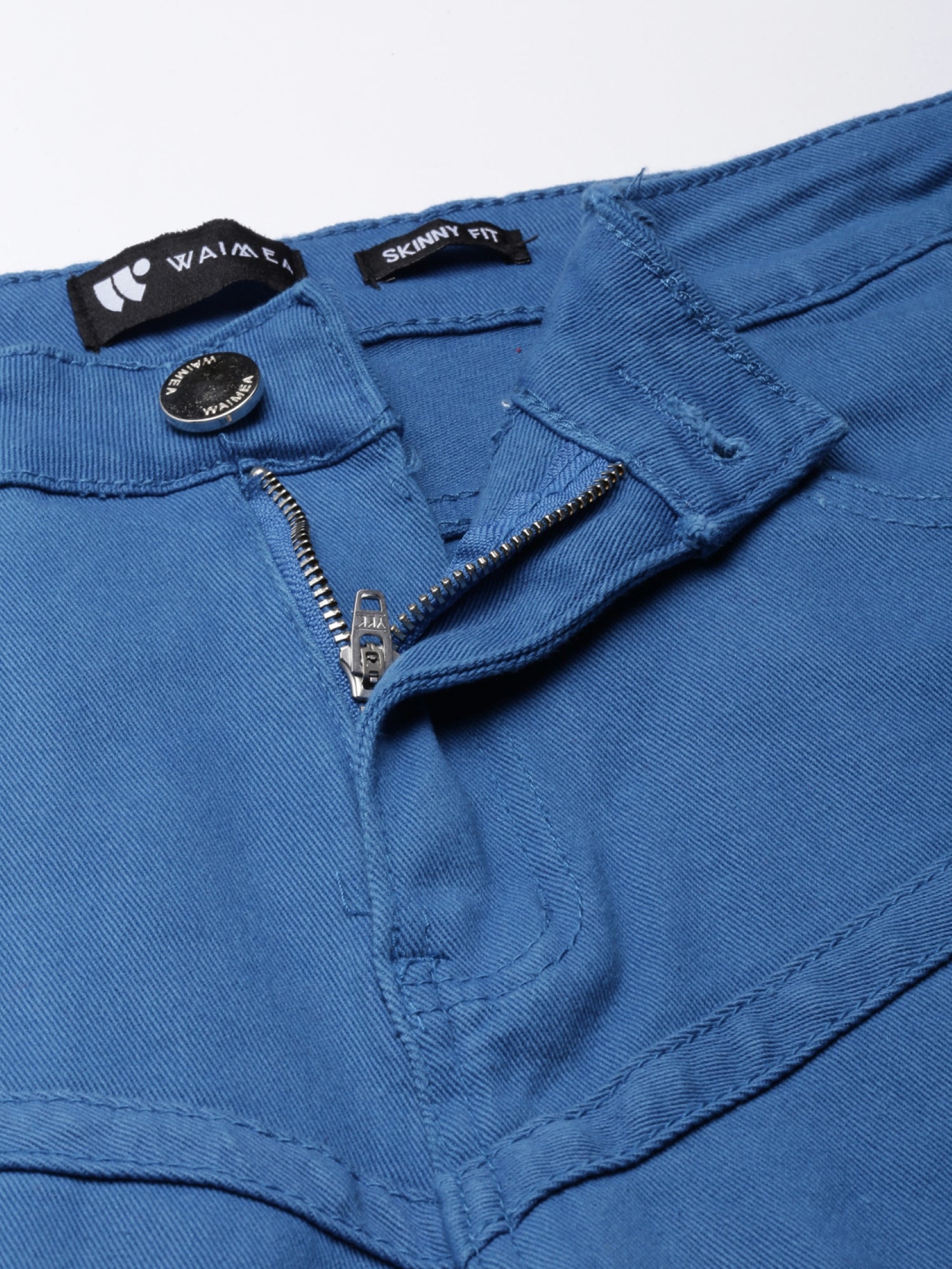 Cobalt Blue Stacked Jeans with Diagonal cut &amp; sew