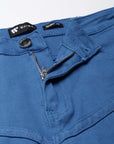 Cobalt Blue Stacked Jeans with Diagonal cut & sew