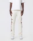 Ivory & Brown Lost Generation Embroidered Stacked Sweats