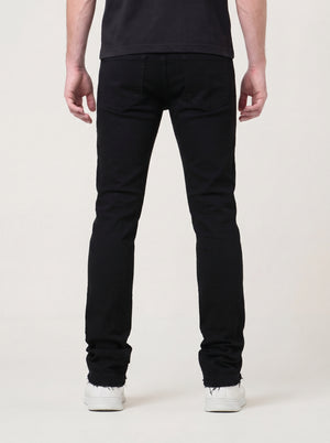 Men's Stacked Fit Jet Black Color Jeans