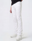 Men's Stacked Fit White Color Jeans