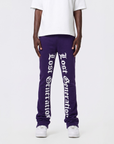 Aubergine & White Lost Generation Stacked Sweats