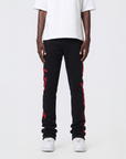 Black & Red Lost Generation Embroidered Stacked Sweats