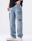 Blue Wash Relaxed Denim Cargo
