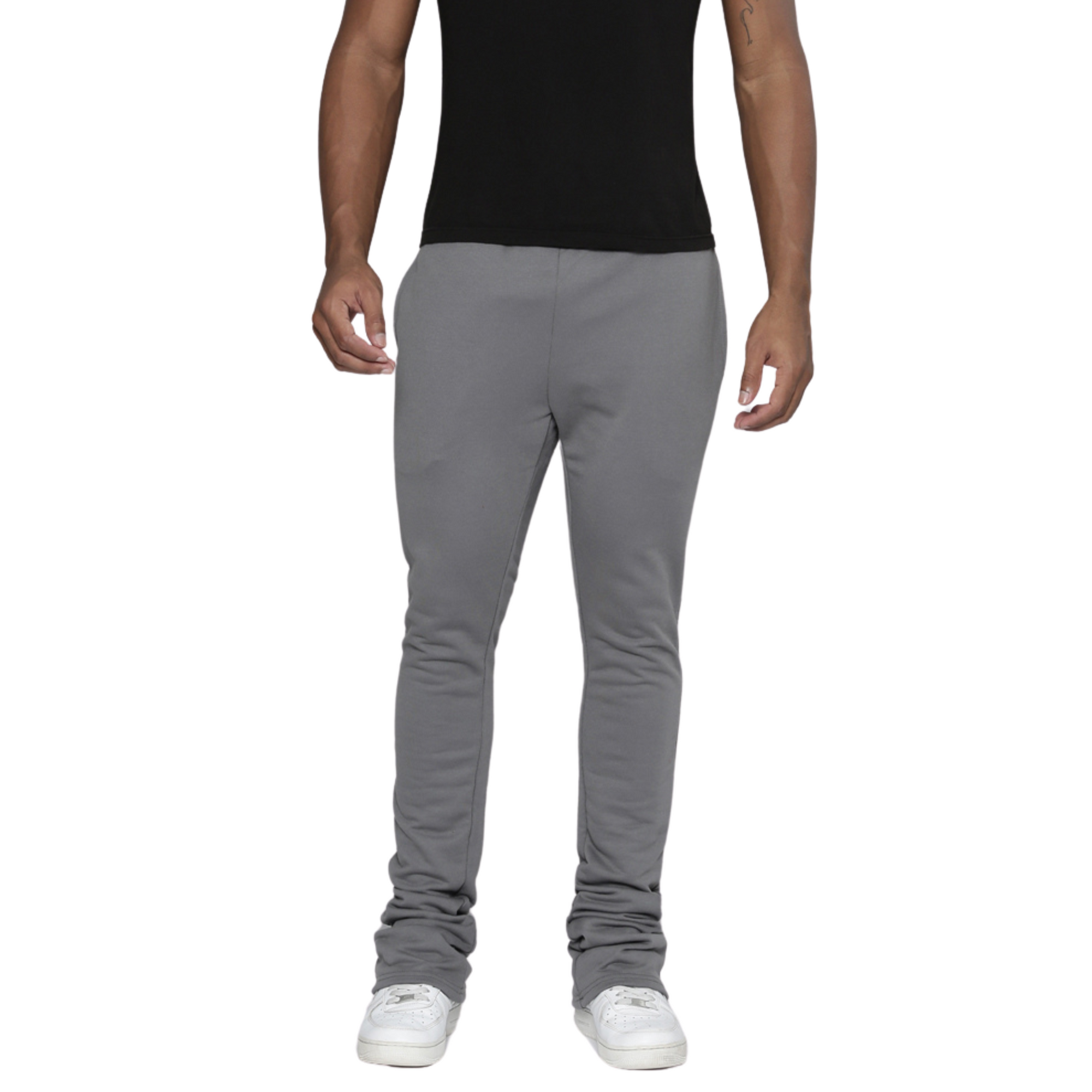 Grey Super Stacked Sweats