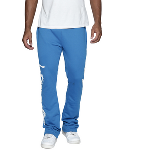Cobalt Blue & White Lost Generation Embroidered Stacked Sweats