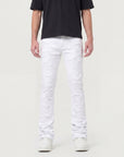 Men's Stacked Fit White Color Jeans