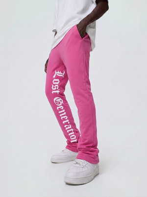 Pink Lost Generation Printed Stacked Sweats