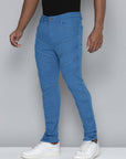 Cobalt Blue Stacked Jeans with Diagonal cut & sew